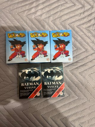 Lote 5 Mazos Cartas Fournier Dragon Ball y Batman