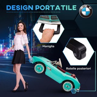 Coche para Niños de Doble Puerta Con Licencia BMW 507, Coche Eléctrico para Niños en PP y Acero Con Claxon, Música y Control Remoto, Verde