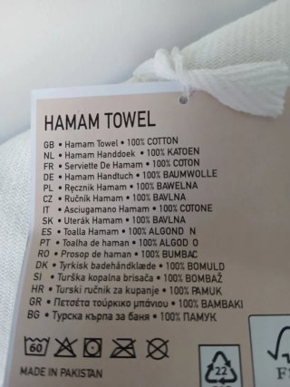 Toalla Hamam Algodón 90x170 Rayas azul/Blanco