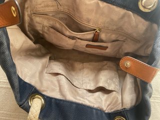 Bolso Michael Kors Azul Marino con Asas de Cuerda
