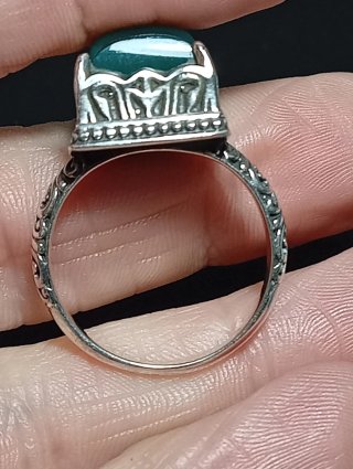 Anillo Plata Ley onix verde