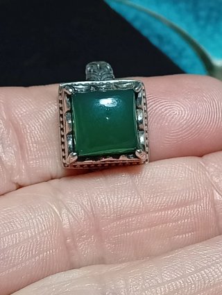 Anillo Plata Ley onix verde