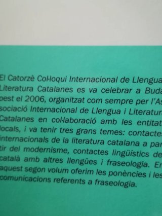 Actes del catorzè col·loqui de llengua i literatur