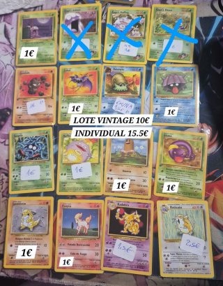 Lote Cartas Pokémon Vintage Base Set y Fossil