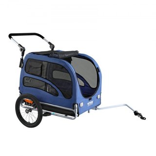 Remolque para Perros, Soporta hasta 100 lbs, Carrito de Paseo 2 en 1 para Mascotas, Transportador de Bicicleta, Estructura Plegable Fácil con Ruedas de Liberación Rápida, Acoplador Universal para ...