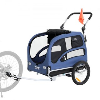 Remolque para Perros, Soporta hasta 100 lbs, Carrito de Paseo 2 en 1 para Mascotas, Transportador de Bicicleta, Estructura Plegable Fácil con Ruedas de Liberación Rápida, Acoplador Universal para ...