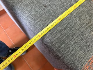 Sofá modular tela gris y naranja