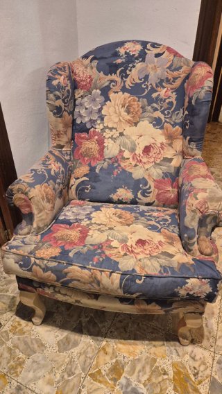 Sillón vintage floral