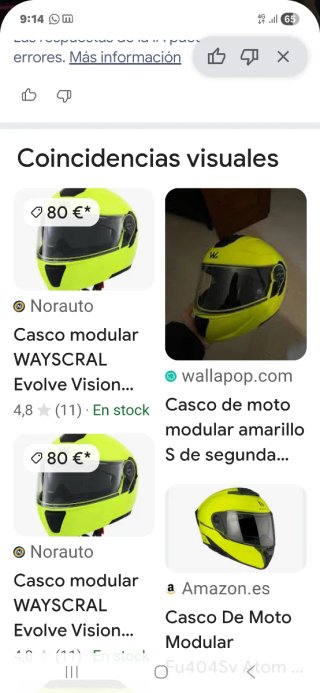 Casco modular de moto amarillo