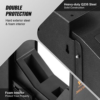 Caja Fuerte Montada para Pistolas, Caja Fuerte Biométrica con Tres Métodos de Acceso Rápido: Huellas Dactilares, Contraseñas y Llaves, Caja Fuerte para Pistola para 1 Pistola para el Hogar, Mesita...