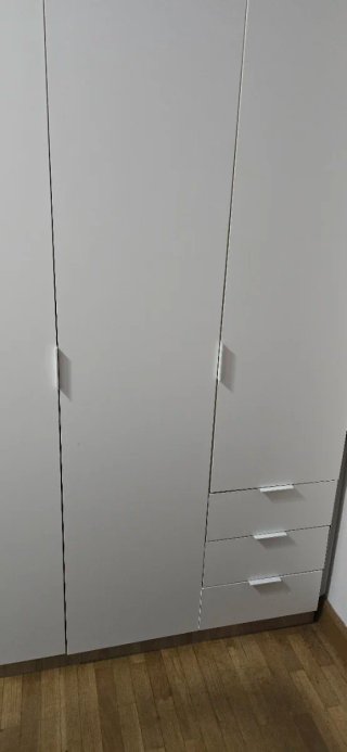 Armario 3 puertas y 3 cajones gris
