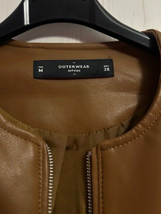 Chaqueta polipiel efecto cuero mujer