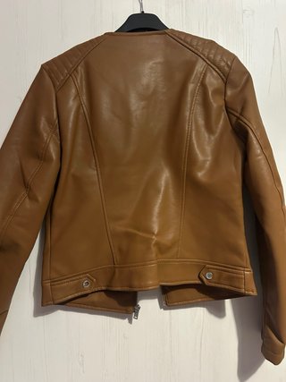 Chaqueta polipiel efecto cuero mujer
