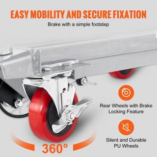 Carro de Mesa Elevadora Hidráulica, Capacidad de 500 lbs, Altura de Elevación de 28.5", Mesa Elevadora Manual de Tijera Simple con 4 Ruedas y Almohadilla Antideslizante, Carro de Tijera Hidráulico...