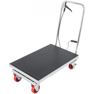 Carro de Mesa Elevadora Hidráulica, Capacidad de 500 lbs, Altura de Elevación de 28.5", Mesa Elevadora Manual de Tijera Simple con 4 Ruedas y Almohadilla Antideslizante, Carro de Tijera Hidráulico...