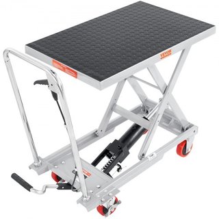 Carro de Mesa Elevadora Hidráulica, Capacidad de 500 lbs, Altura de Elevación de 28.5", Mesa Elevadora Manual de Tijera Simple con 4 Ruedas y Almohadilla Antideslizante, Carro de Tijera Hidráulico...
