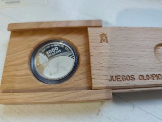 Moneda 1000 pesetas 1995 plata juegos olímpicos.