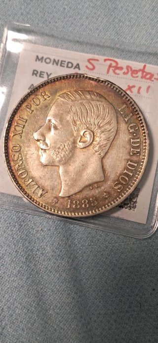 Moneda 5 Pesetas Alfonso XII 1885