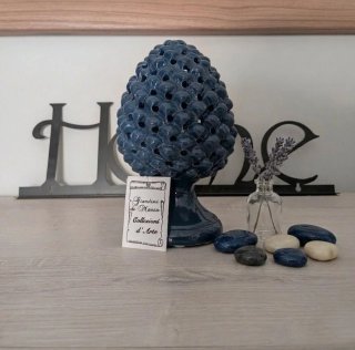 Pigna Ceramica Blu- funzione LED-18 cm