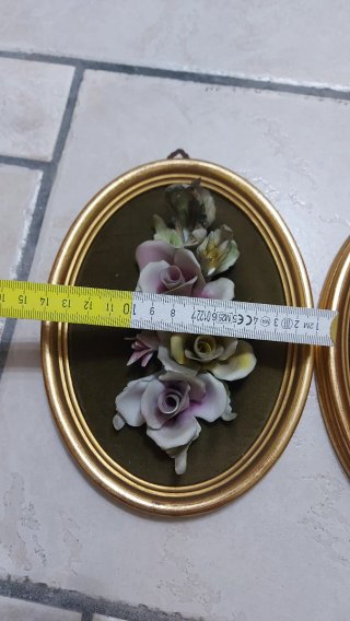 Coppia Cornici Vintage Floreali Dorate