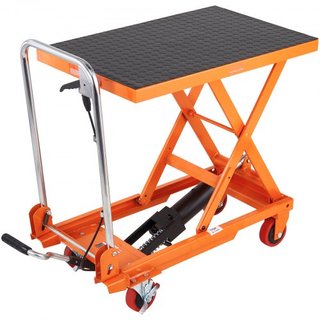 Carro de Mesa Elevadora Hidráulica, Capacidad de 330 lbs, Altura de Elevación de 28.5", Mesa Elevadora Manual de Tijera Simple con 4 Ruedas y Almohadilla Antideslizante, Carro de Tijera Hidráulico...
