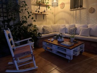 Mesa Palet Madera Maciza y Mecedora