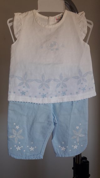 Conjunto bebé Pick Ouik blanco y azul o rosa