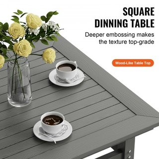Conjunto de Comedor de Patio de 5 Piezas, Mesa y Sillas de Muebles de Exterior, Conjuntos de Muebles de Jardín para Todo Clima, Conjunto de Conversación Pequeño de HIPS para Patio, Para Césped, Te...