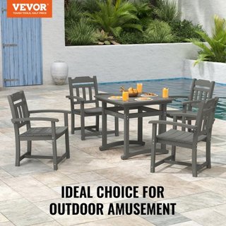 Conjunto de Comedor de Patio de 5 Piezas, Mesa y Sillas de Muebles de Exterior, Conjuntos de Muebles de Jardín para Todo Clima, Conjunto de Conversación Pequeño de HIPS para Patio, Para Césped, Te...