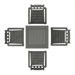 Conjunto de Comedor de Patio de 5 Piezas, Mesa y Sillas de Muebles de Exterior, Conjuntos de Muebles de Jardín para Todo Clima, Conjunto de Conversación Pequeño de HIPS para Patio, Para Césped, Te...
