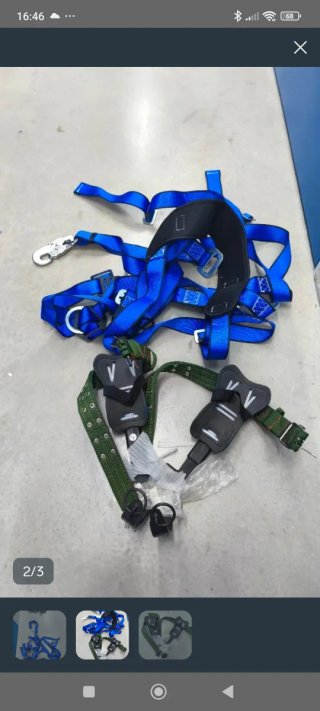 Arnés de seguridad azul + escarpines