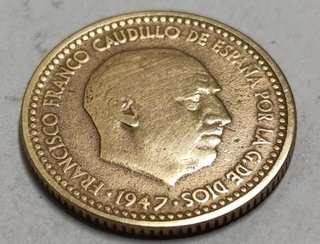 Moneda 1 Peseta 1947 Estrella 51 Franco