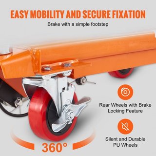 Carro de Mesa Elevadora Hidráulica, Capacidad de 500 lbs, Altura de Elevación de 28.5", Mesa Elevadora Manual de Tijera Simple con 4 Ruedas y Almohadilla Antideslizante, Carro de Tijera Hidráulico...