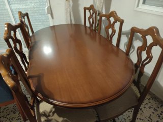 6 Sillas Comedor Madera Tapizadas Beige