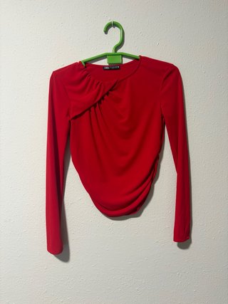 Blusa Zara Roja Talla S/36