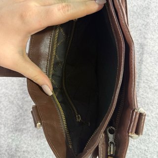 Borsa vintage vera pelle marrone