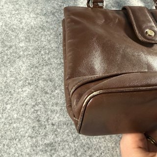 Borsa vintage vera pelle marrone