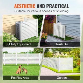 Paneles de Privacidad de Vinilo de 48" W x 48" H, Cerca para Aire Acondicionado, Pantallas de Privacidad para Botes de Basura, Enclosure de Equipos de Piscina, Kit de Pantallas de Privacidad con P...