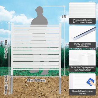 Paneles de Privacidad de Vinilo de 48" W x 48" H, Cerca para Aire Acondicionado, Pantallas de Privacidad para Botes de Basura, Enclosure de Equipos de Piscina, Kit de Pantallas de Privacidad con P...