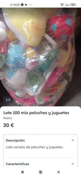 Lote 100 Peluches y Juguetes Mixtos