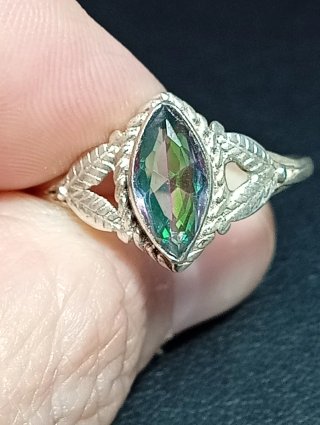 Anillo Plata Ley Piedra topacio místico