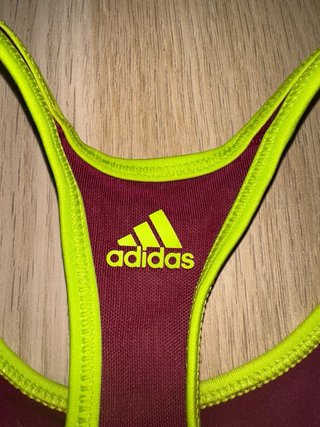 Reggiseno sportivo Adidas viola e lime taglia xxs