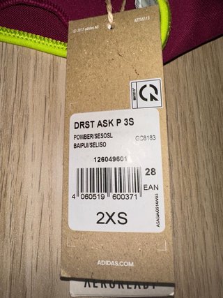 Reggiseno sportivo Adidas viola e lime taglia xxs