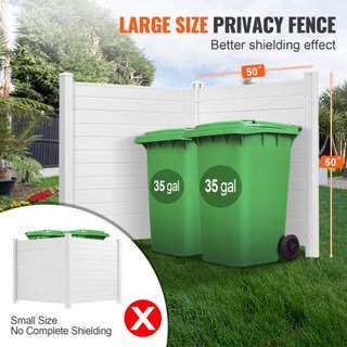 Pantallas de Privacidad para Exteriores, Valla para Aire Acondicionado de 50" W x 50" H, Enclosure para Equipos de Piscina, Valla de Privacidad de Vinilo Horizontal, Perfecta para Encerrar Cubos d...