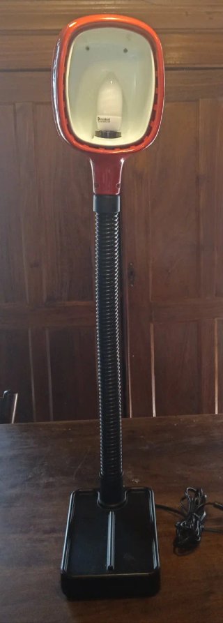 Lampada vintage anni 70 rossa e nera