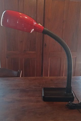 Lampada vintage anni 70 rossa e nera