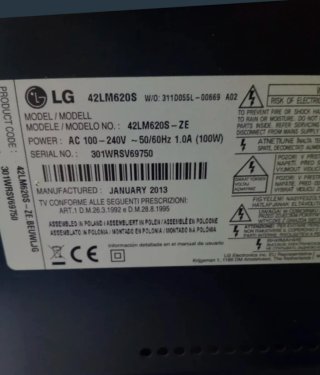 Televisor LG 42 Negro