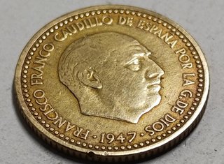 Moneda 1 Peseta 1947 Estrella 54 Franco