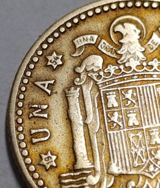 Moneda 1 Peseta 1947 Estrella 54 Franco