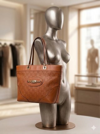 Borsa Gucci in pelle marrone monogram